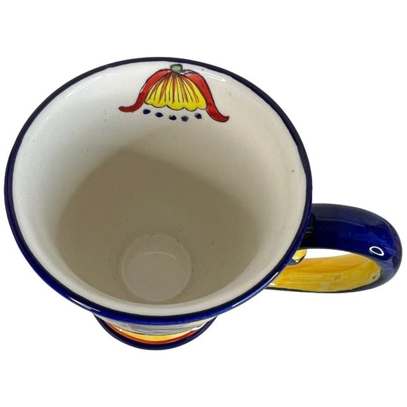 New Maxcera Yellow Talavera Ceramic Large Footed Mug And Square Salad Plate 9 IN - Picture 6 of 9